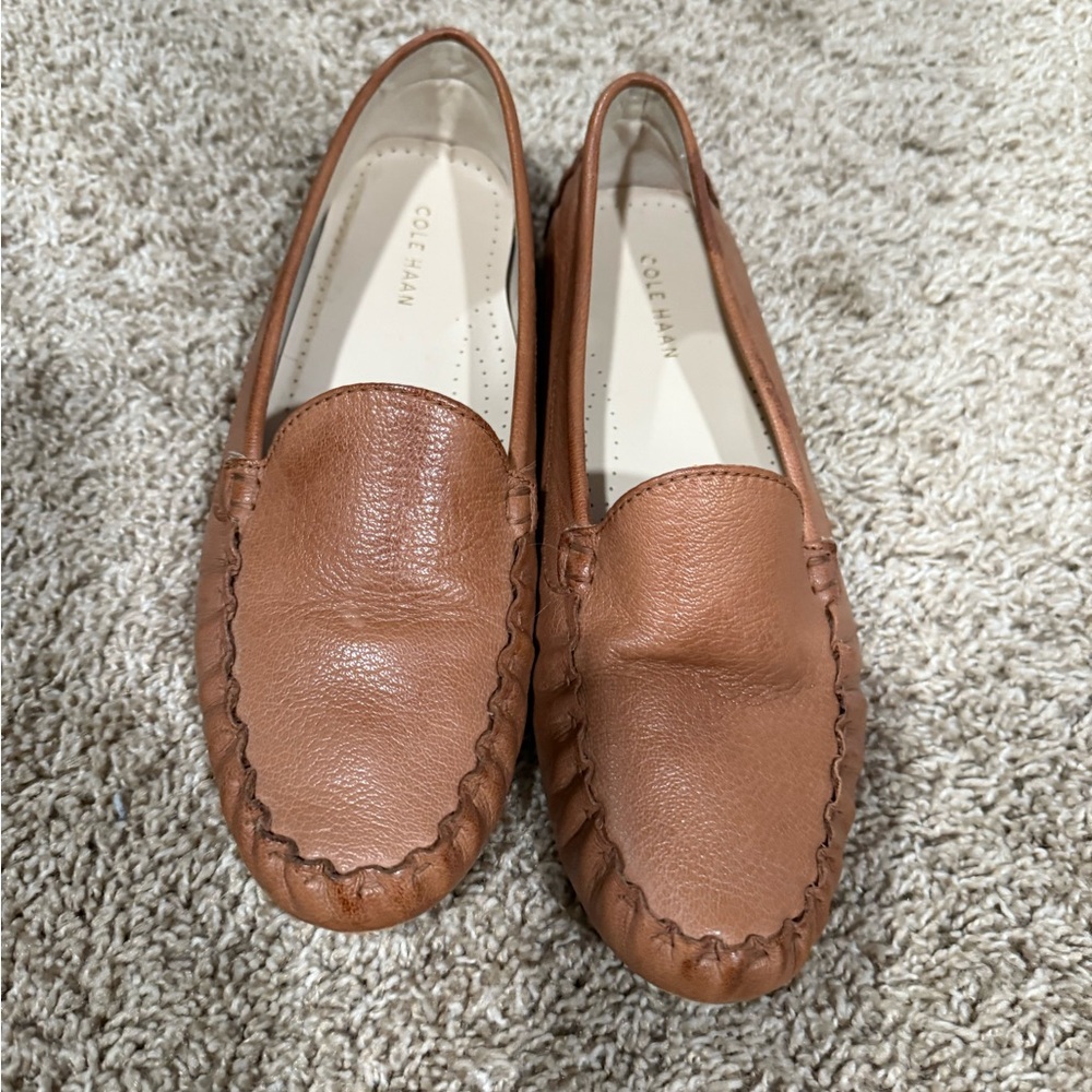 Cole Haan Tan Leather Moccasins